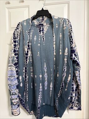 Hard Tail Vintage Blue Tie-Dye Kimono Cardigan